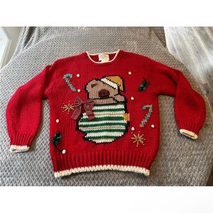 heidi knitted by hand christmas Pullover sweater Size L